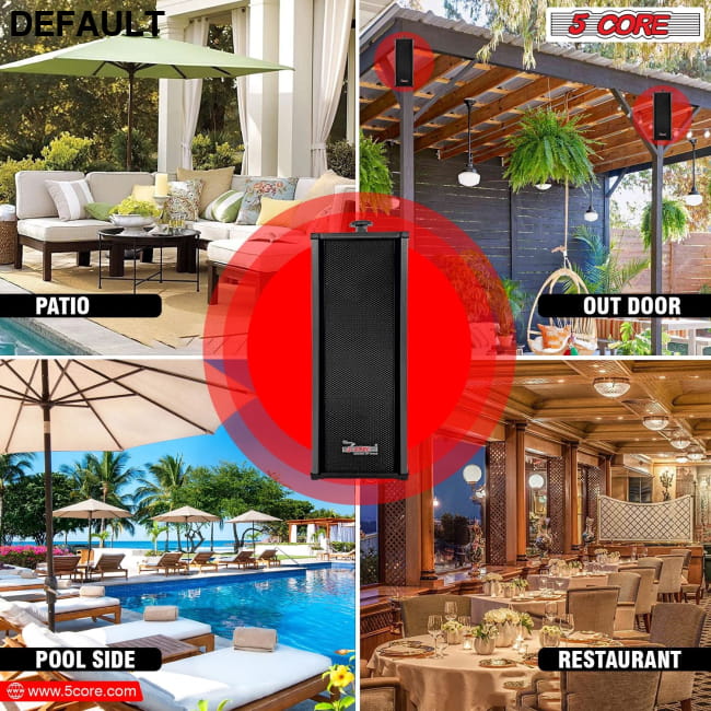 5 CORE Outdoor Speakers Pair Stereo in Wall Speaker 100W 15TG 2Pcs Home Theater Electronics