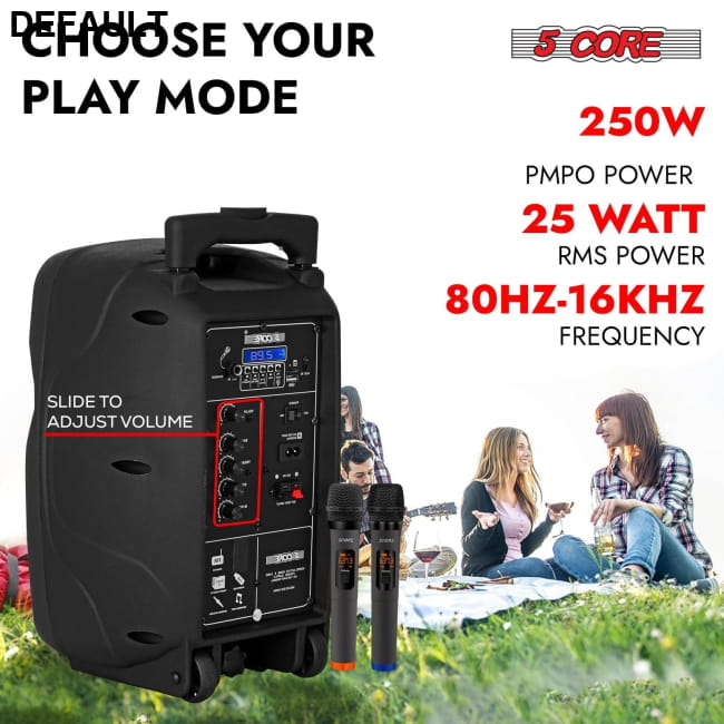 5 Core Party Speaker Bluetooth 250W Big Monster Powered ACTIVE HOME 8 2-MIC Portable Audio Speakers Best Selling