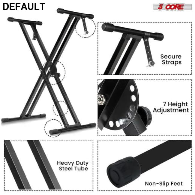 5 CORE Piano Keyboard Stand Double X Style Heavy Duty Best Selling Products