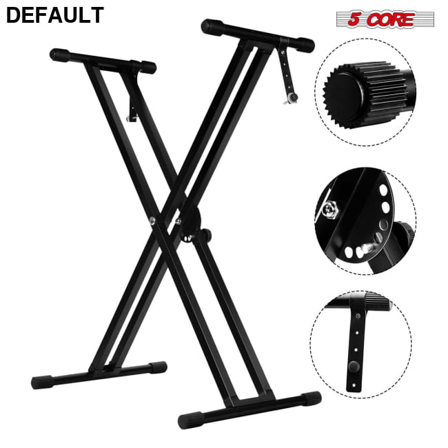 5 CORE Piano Keyboard Stand Double X Style Heavy Duty KS 2X BLK Best Selling Products