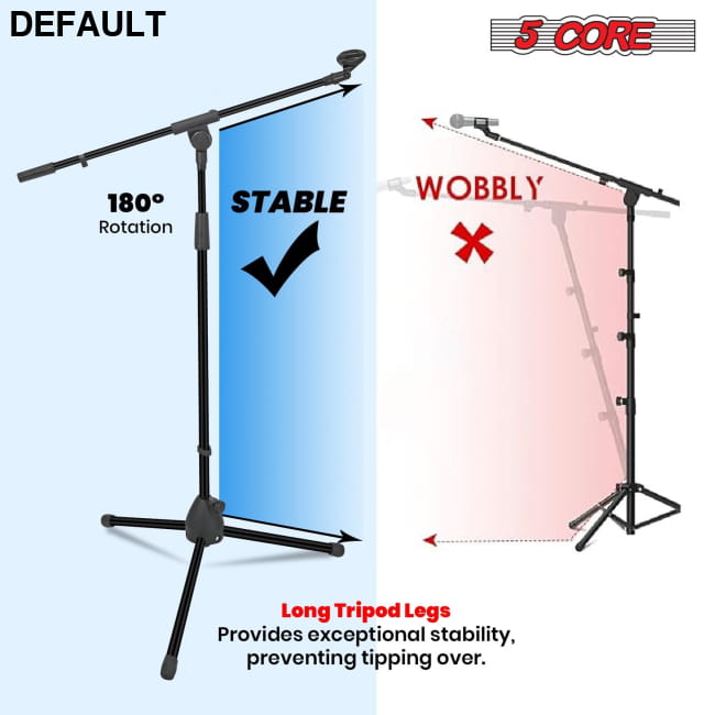 5 Core Tripod Mic Stand Floor Adjustable 18 to 72 Inches black Best Selling Products