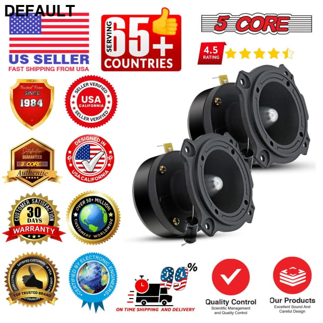 5 Core Tweeters Speakers Car Audio Pair 4 Ohm 3.5 Inch Best Selling Products