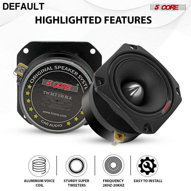 5 Core Tweeters Speakers Car Audio Pair 4 Ohm 3.5 Inch Best Selling Products