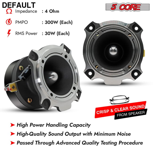 5 Core Tweeters Speakers Car Audio Pair 4 Ohm 3.5 Inch Best Selling Products