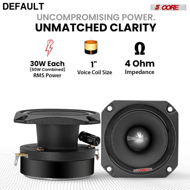 5 Core Tweeters Speakers Car Audio Pair 4 Ohm 3.5 Inch Best Selling Products
