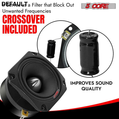 5 Core Tweeters Speakers Car Audio Pair 600W Combined Peak 4 Ohm 3.5 Inch Aluminum Super Bullet Tuiters Para Sonido