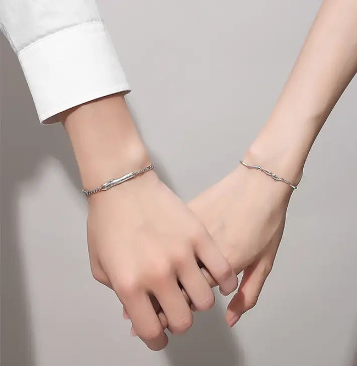 Couple Bracelet Female Sterling Silver Ins Korean Version Niche Design Valentine’s Day Gift Simple