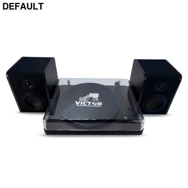 Victor Lincoln Record Player with Stereo Speakers Black / US Home Theater Systems Turntables & Players