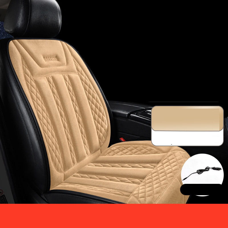 Car heated seat cushion winter single car electric heating modified plush 12V24V warm