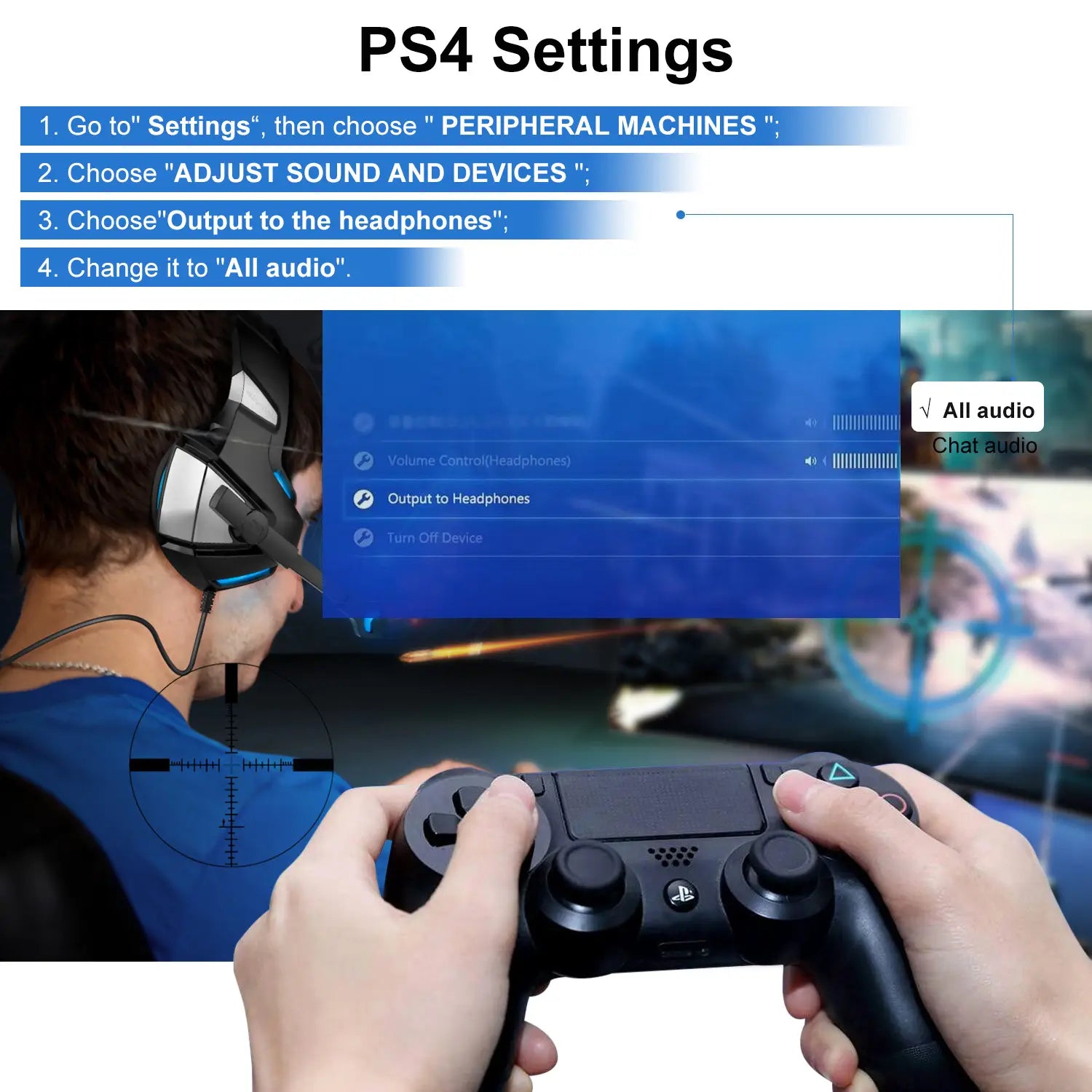 Head mounted gaming headphones colorful RGB wired computer game controller