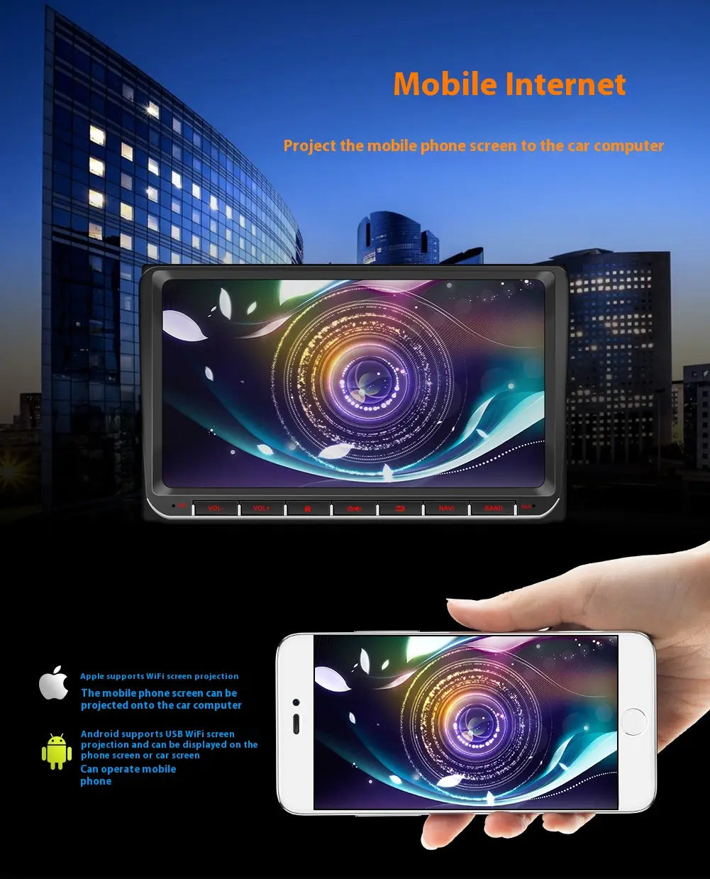 New Android 9-inch Car Bluetooth GPS Navigation Integrated Host