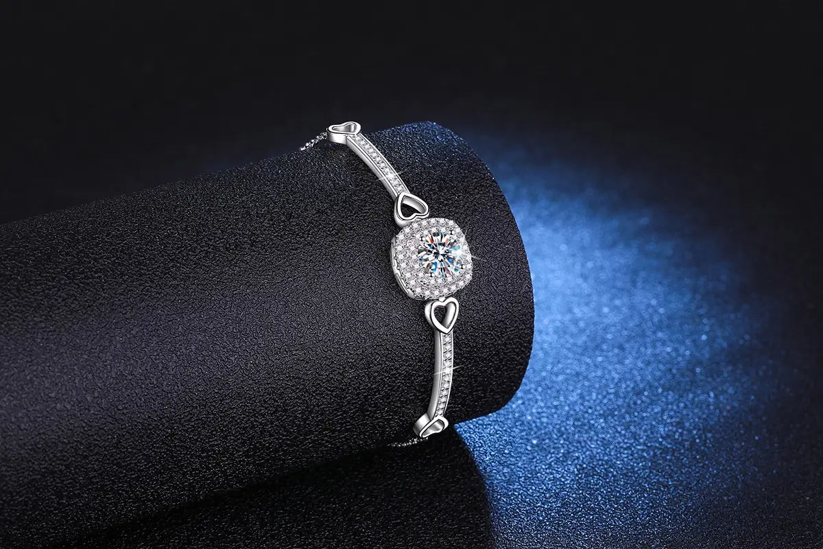 Women’s Square Bag Sterling Silver Bracelet