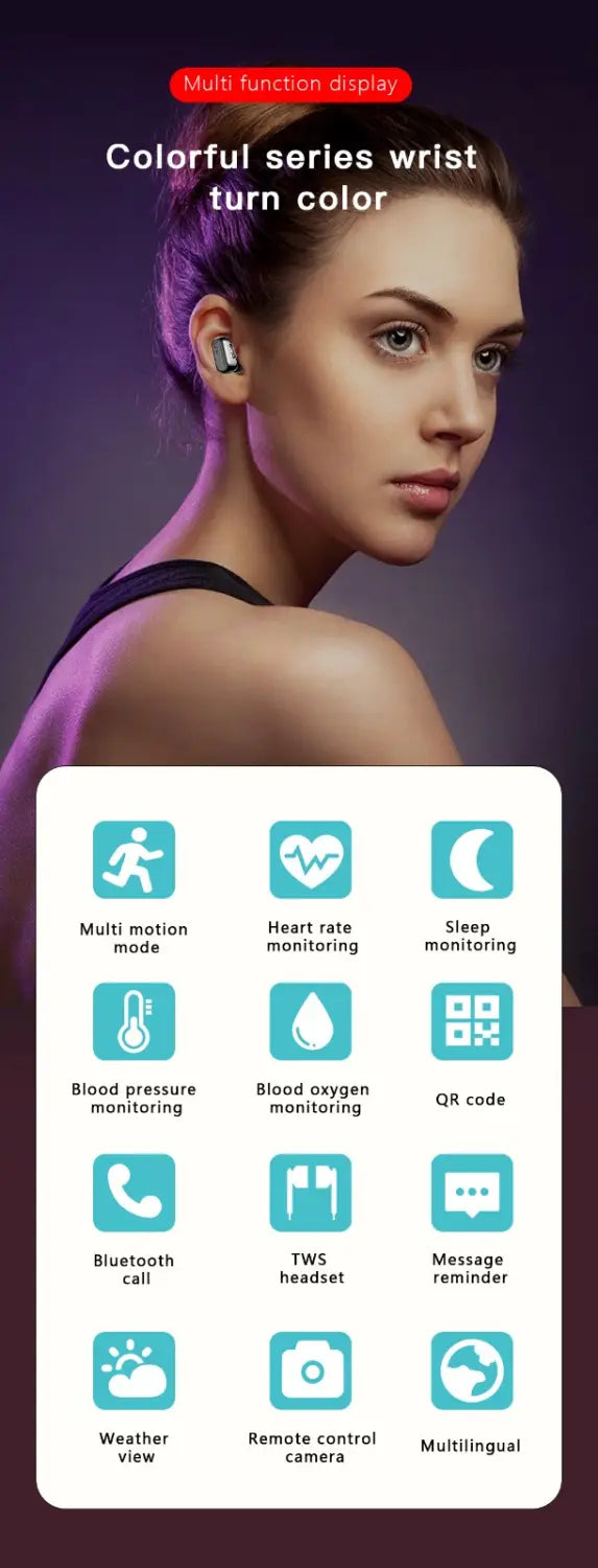 X7 smart watch TWS Bluetooth headset two in one call ultra thin sports bracelet