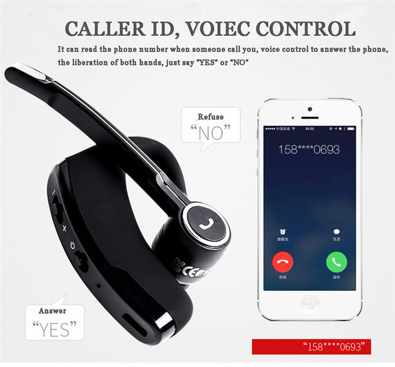 V8s V9 Ear-Mounted Business Headset Voice-Activated Voice Report Wireless Specializing In Unilateral Sports
