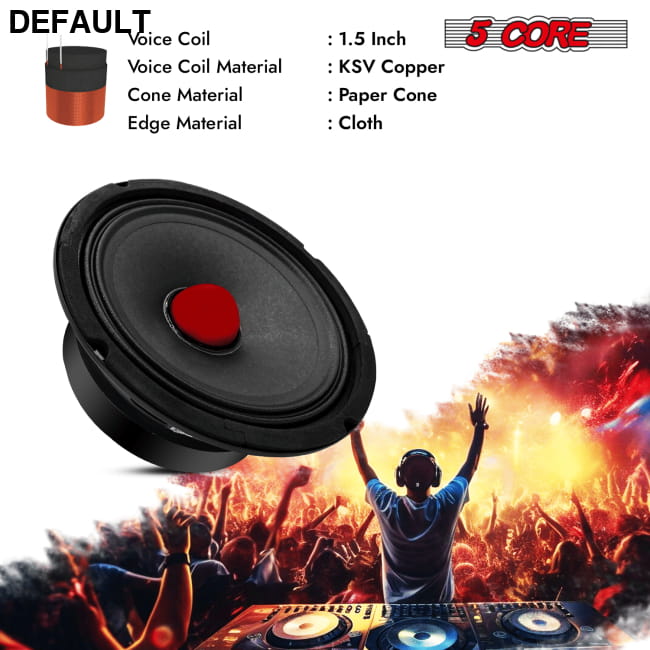 5Core 6.5 Inch 2Pcs Midrange Door Speaker 360W Subwoofer w Car Speakers Best Selling Products