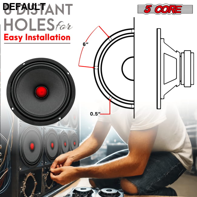 5Core 6.5 Inch 2Pcs Midrange Door Speaker 360W Subwoofer w Car Speakers Best Selling Products