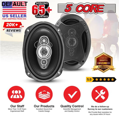 5Core 6x9 Car Speaker 800W 4Ohm 2 Way Coaxial w Super Tweeter Universal Fit for Vehicle CS 69 2W Speakers Electronics