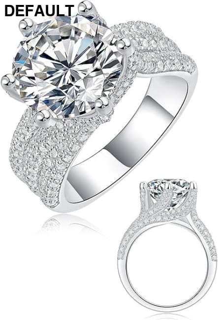 5ct Moissanite Engagement Rings For Women 11MM Center Stone D Color VVS1 Created Wedding Promise Proposal Her