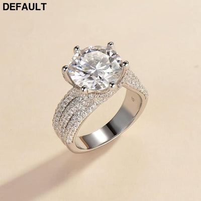 5ct Moissanite Engagement Rings For Women 11MM Center Stone D Color VVS1 Created Wedding Promise Proposal Her