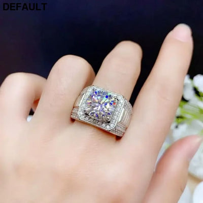 5ct Moissanite Men’s Ring 925 Silver Beautiful Firecolour Diamond Substitute luxury wedding rings for couples