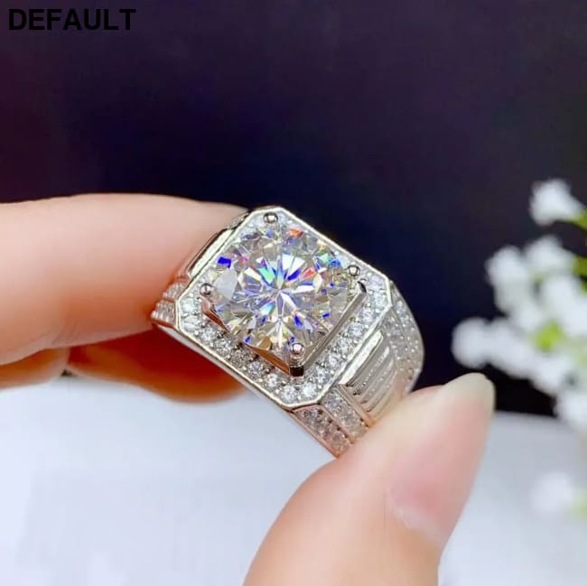 5ct Moissanite Men’s Ring 925 Silver Beautiful Firecolour Diamond Substitute luxury wedding rings for couples