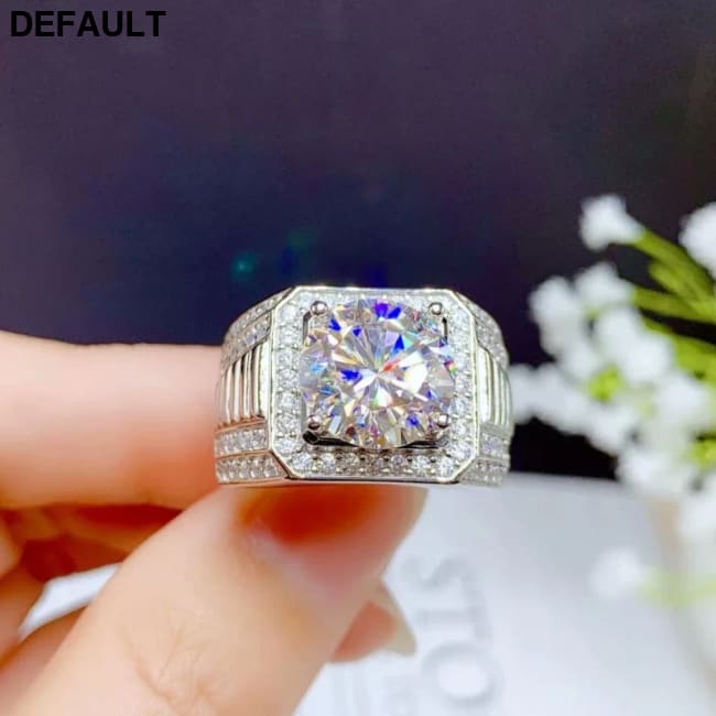 5ct Moissanite Men’s Ring 925 Silver Beautiful Firecolour Diamond Substitute luxury wedding rings for couples