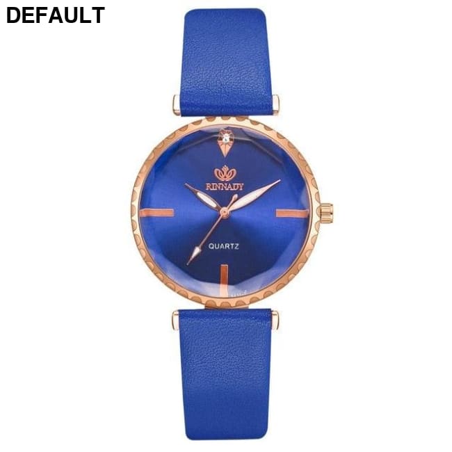 5pc Top Fashion Leather Watch - Black Blue Women Watches