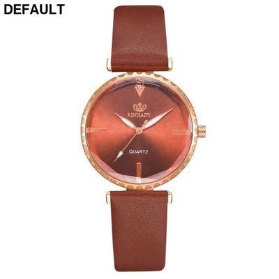5pc Top Fashion Leather Watch - Black Coffee Women Watches
