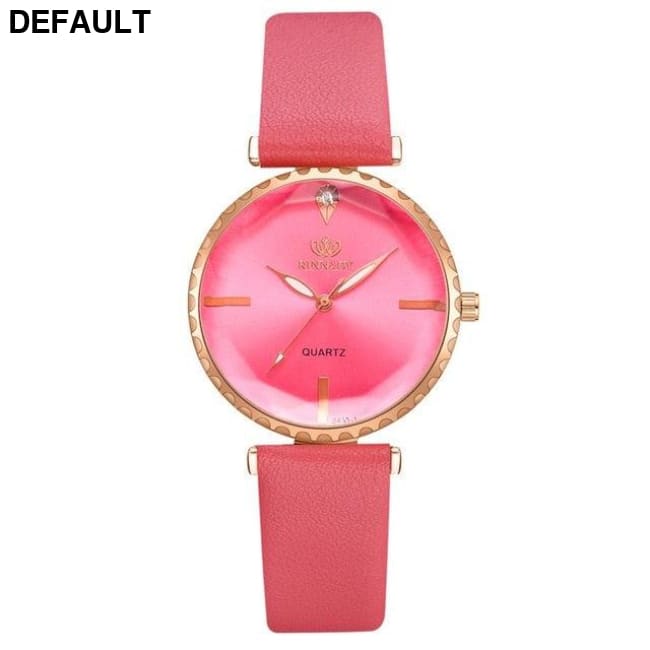 5pc Top Fashion Leather Watch - Black Rose Red Women Watches