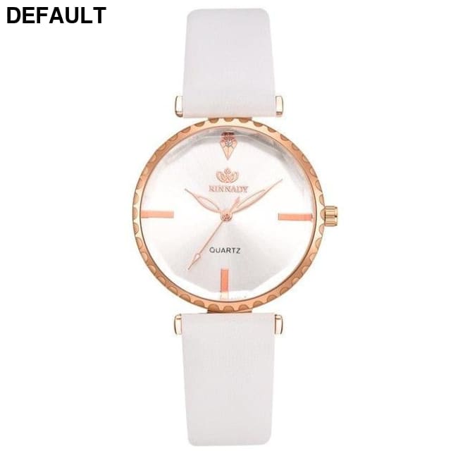 5pc Top Fashion Leather Watch - Black White Women Watches