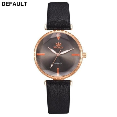 5pc Top Fashion Leather Watch - Black Women Watches