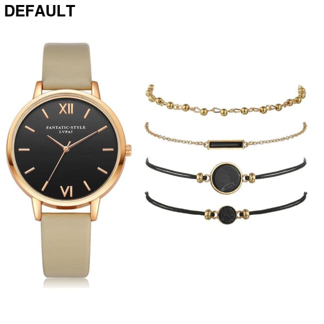 5pcs Women’s Luxury Watch Set - Gift For Her Ivory Women Watches