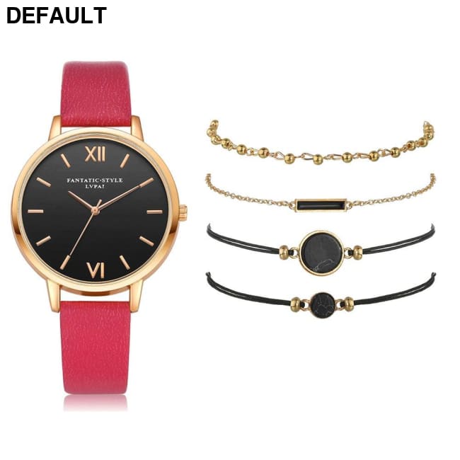 5pcs Women’s Luxury Watch Set - Gift For Her Rose Women Watches