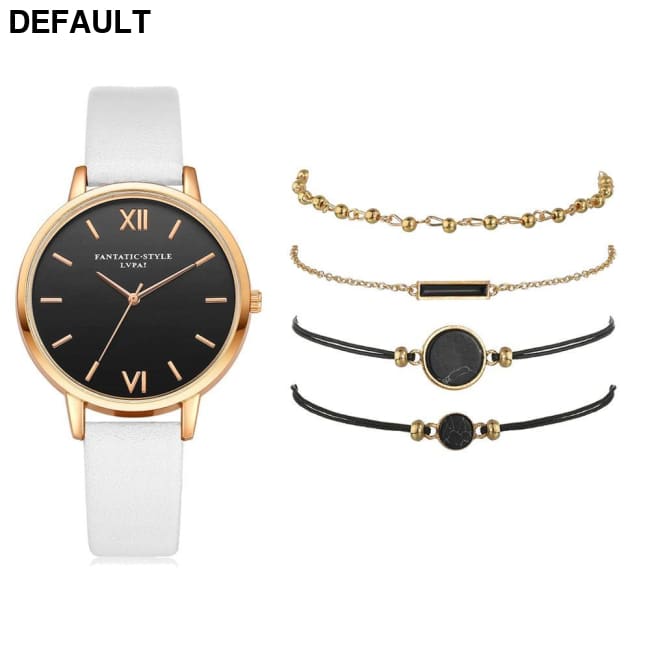 5pcs Women’s Luxury Watch Set - Gift For Her White Women Watches