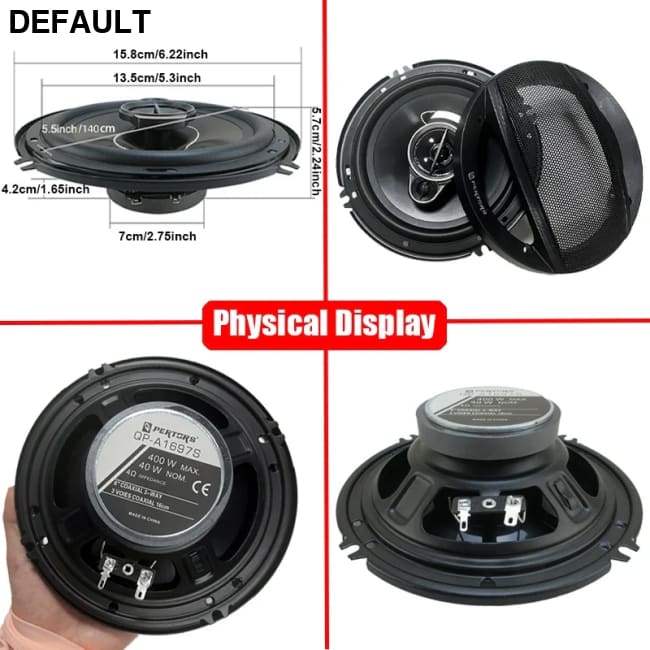 6 Inch 3-Way HiFi Coaxial Car Speakers 400W Vehicle Door Auto Audio Music Stereo Full Range Frequency Automotive