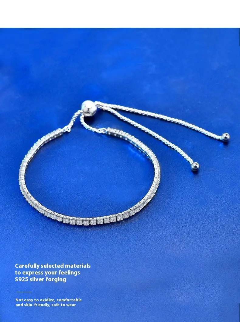 Moissanite Women’s Sterling Silver Bracelet