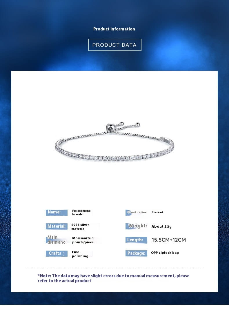 Moissanite Women’s Sterling Silver Bracelet
