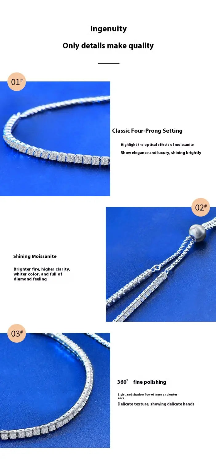 Moissanite Women’s Sterling Silver Bracelet