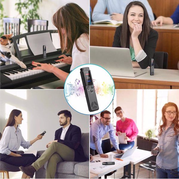 64GB Digital Voice Recorder Activated for Lectures Meetings Audio with Playback Password Variable Speed Tape USB Charge