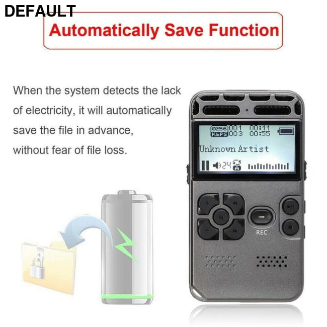 64GB Rechargeable LCD Digital Audio Sound Voice Recorder and MP3 Player Accessories
