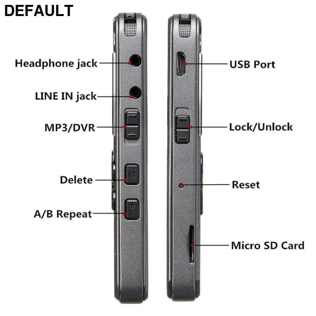 64GB Rechargeable LCD Digital Audio Sound Voice Recorder and MP3 Player Accessories