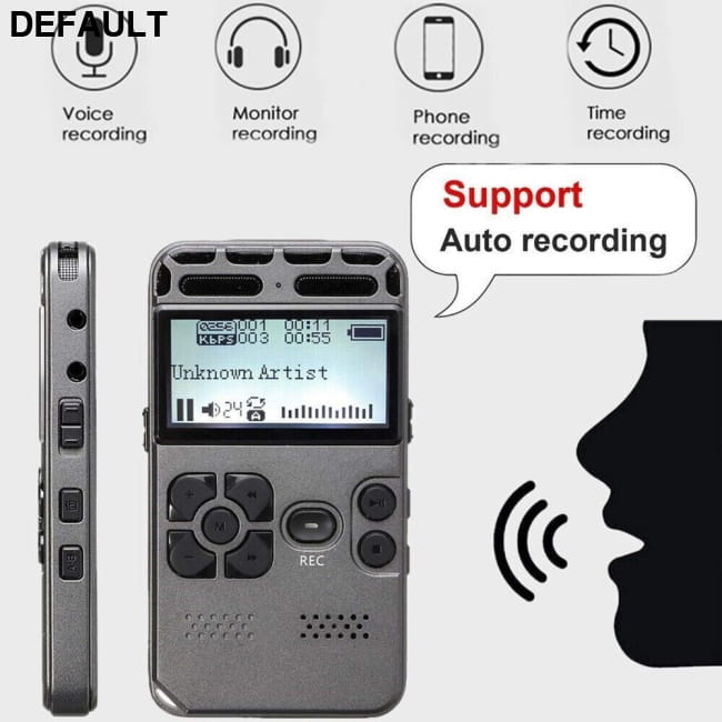 64GB Rechargeable LCD Digital Audio Sound Voice Recorder and MP3 Player Accessories