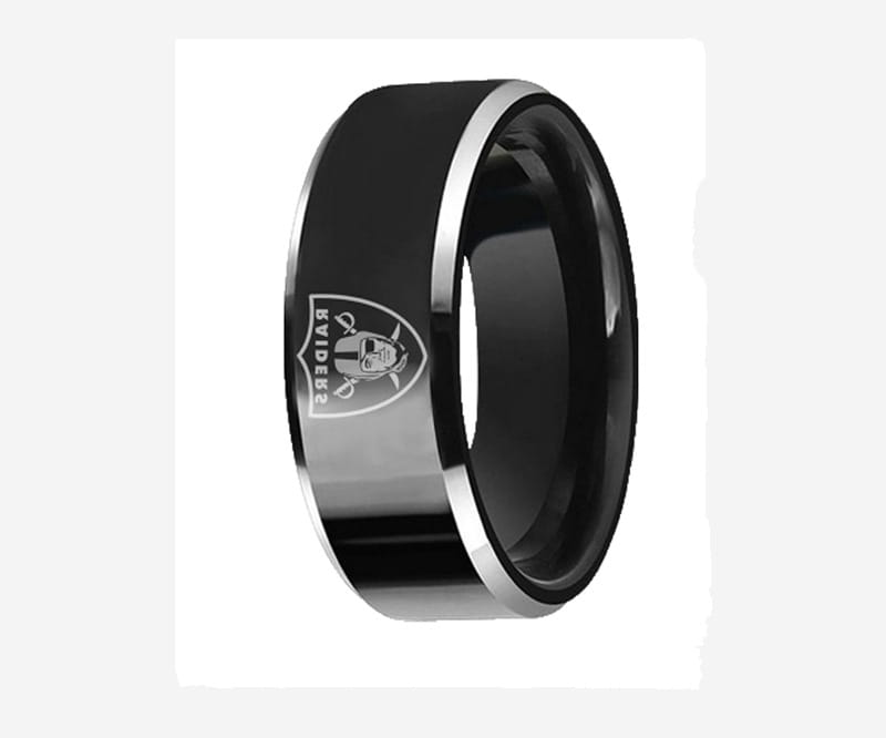 Design Oakland Raiders Team Logo Rings Black Titanium Steel FOOTBALL Championship Ring Jewelry