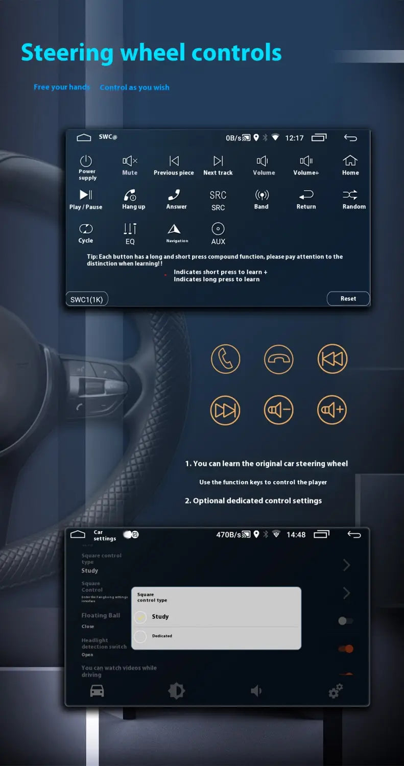 New Android 9-inch Car Bluetooth GPS Navigation Integrated Host