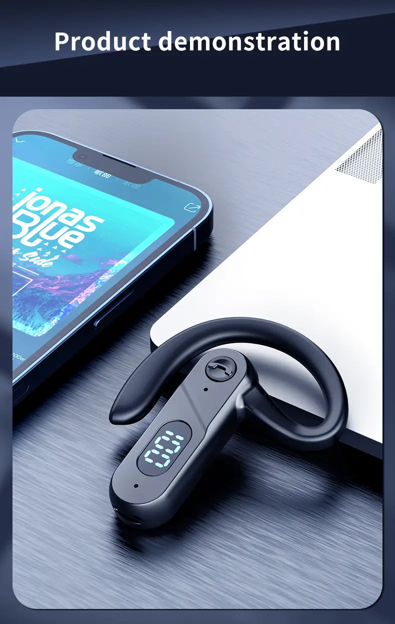 V28 Bluetooth Headset New Bone Conduction Concept Without Ear-Hook Digital Display Power Single-Ear Voice Control