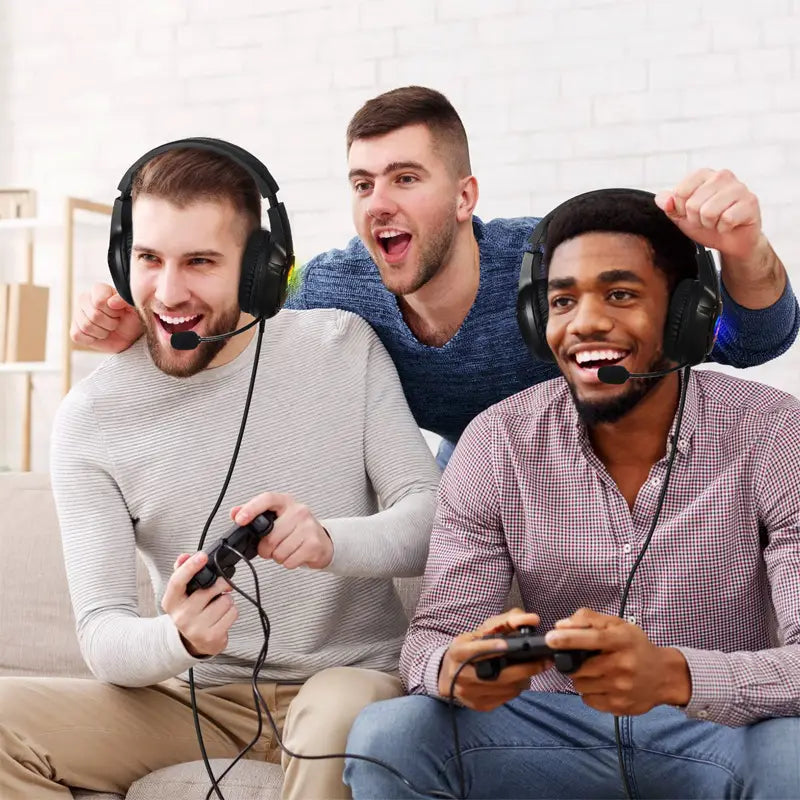 S20 Head mounted Gaming Earphones Wired RGB Luminous Computer Esports PS4