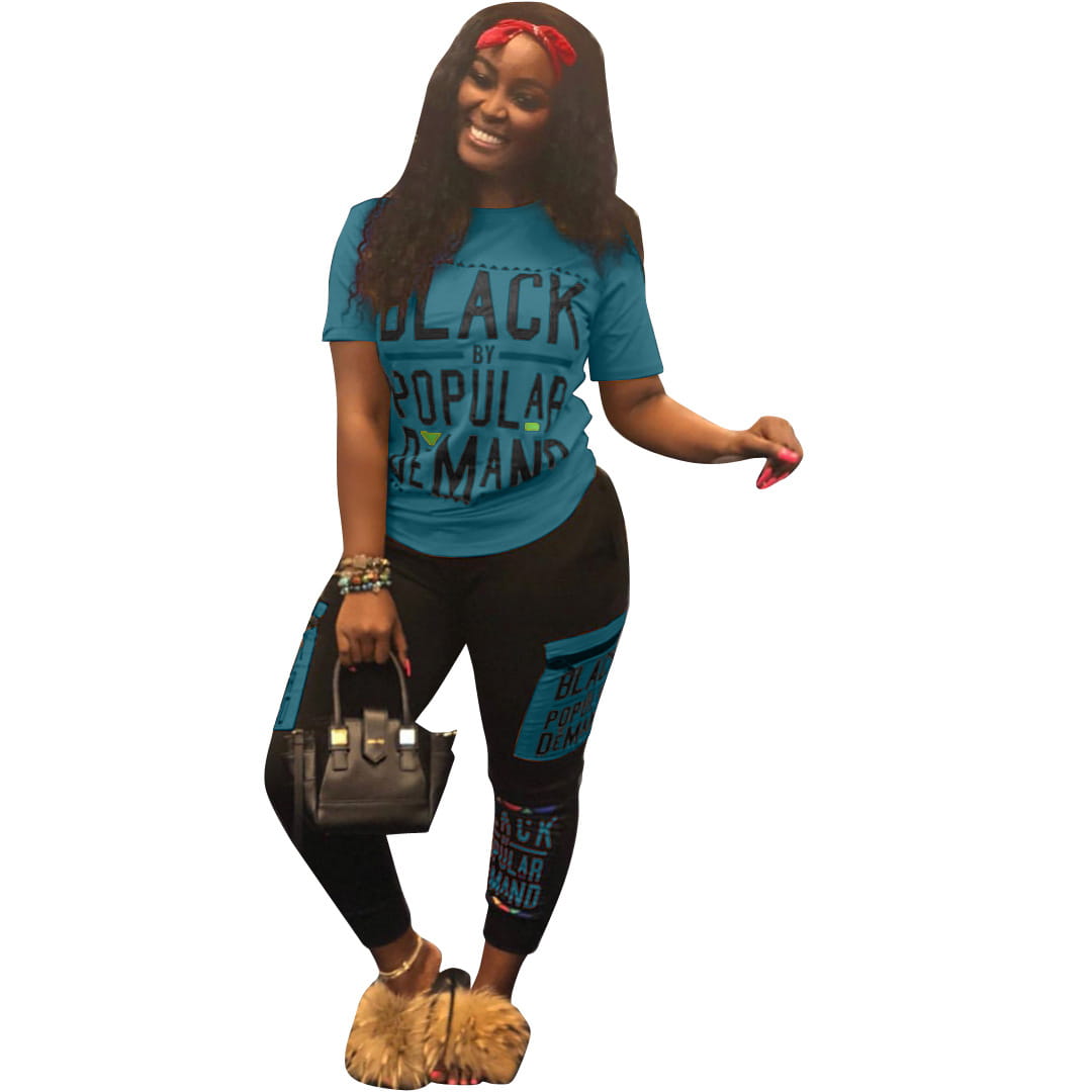 Women’s Fashion Casual Letter Printed Pants Suit