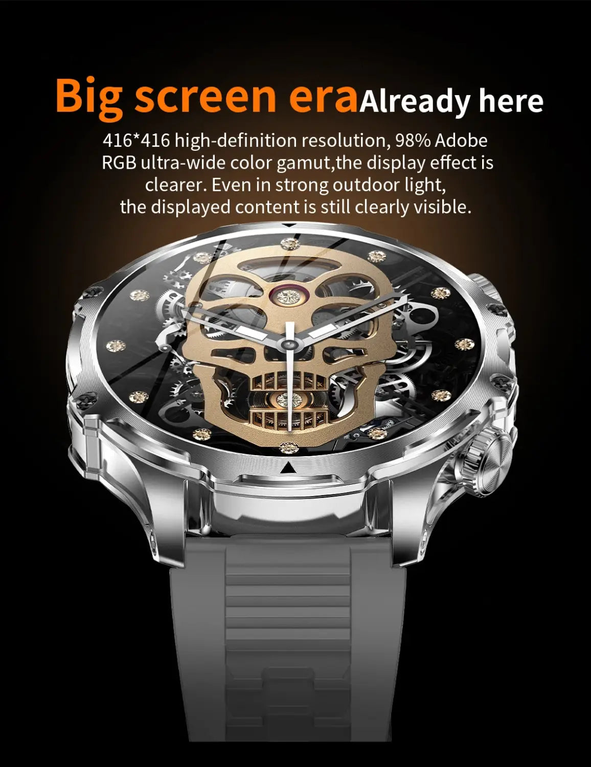 AK75 Smart Watch Flashlight Men Outdoors Sports Fitness Tracker 700mah Large Battery BT Calling LED Light Smartwatch