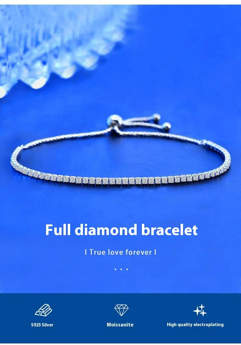 Moissanite Women’s Sterling Silver Bracelet