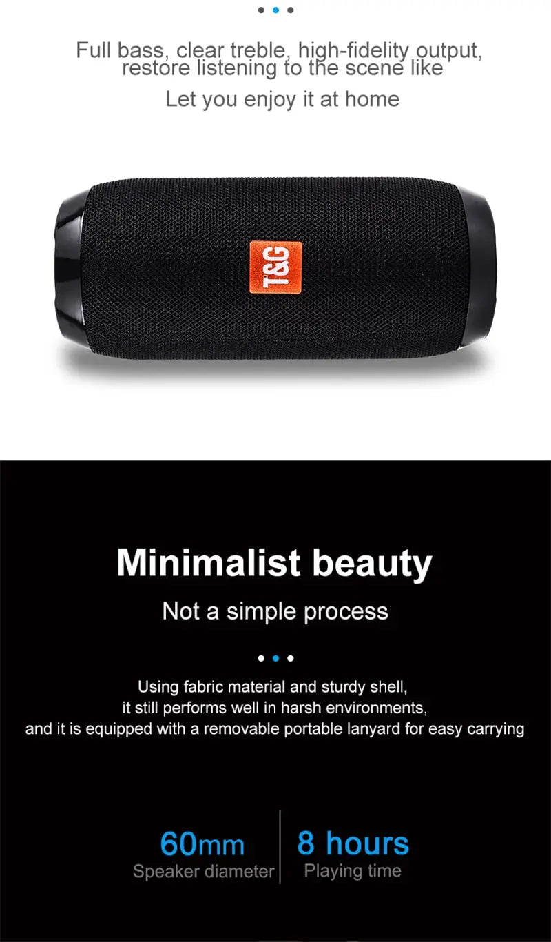 Support FM Bluetooth Speaker Portable Wireless Speakers Subwoofer Outdoor Waterproof Loudspeaker Stereo Surround TF